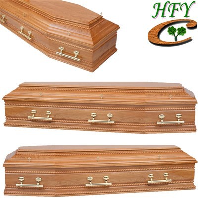 Belgian Style Adult Oak Wood Coffin