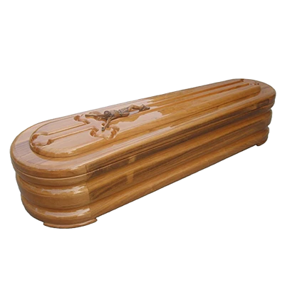Polished Poplar Wood Spanish Coffin OEM